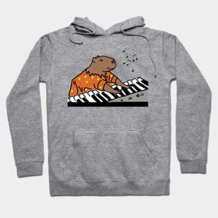 Funny Capybara Plays Piano Hoodie